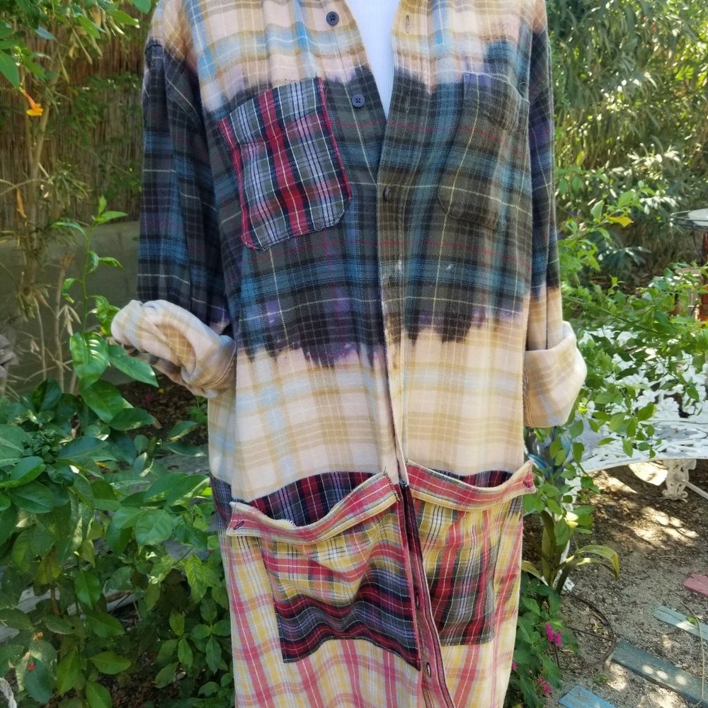 Handmade flannel coat duster